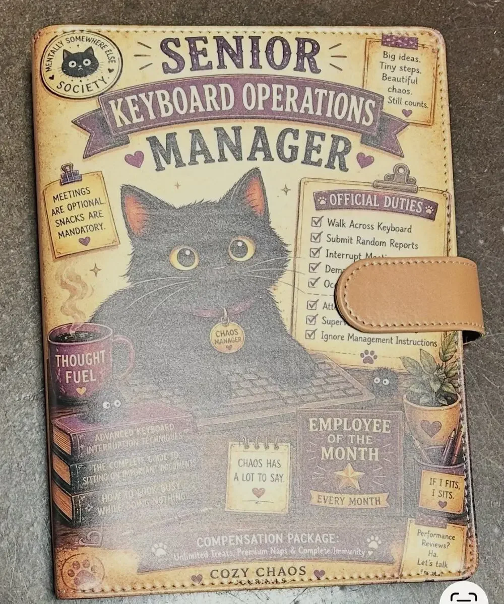 Black Cat, Cat Lover Cat Mom A5 Binder w/ paper